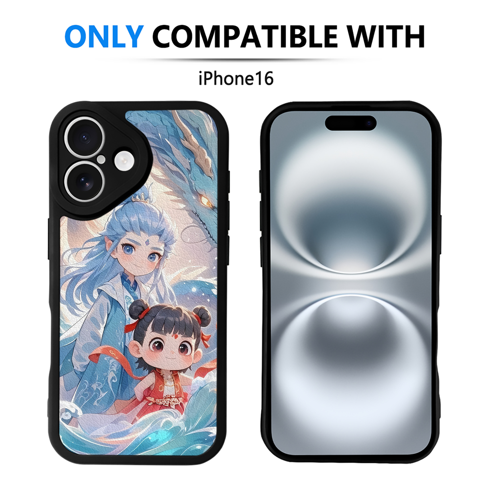 （画像用） Ne Zha 2 ナタ 魔童の大暴れ 【iPhone 16シリーズ対応】シリコンスマホケース（レザー調） 材質：シリコン